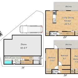 ☆間取り図　建物価格2840万円、建物面積130.08㎡　※店舗部分の扉は別途費用が掛かります！間取